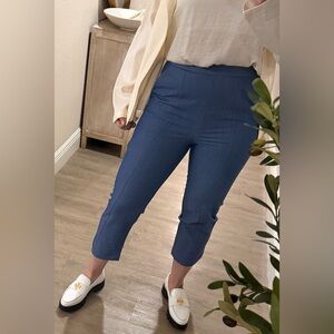 BCBGMaxAzria Blue Cropped Stretch Pants